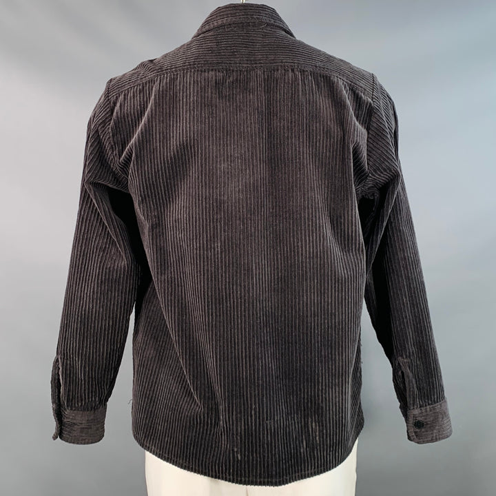 WAX Size L Grey Charcoal Corduroy Cotton Blend Shirt Jacket