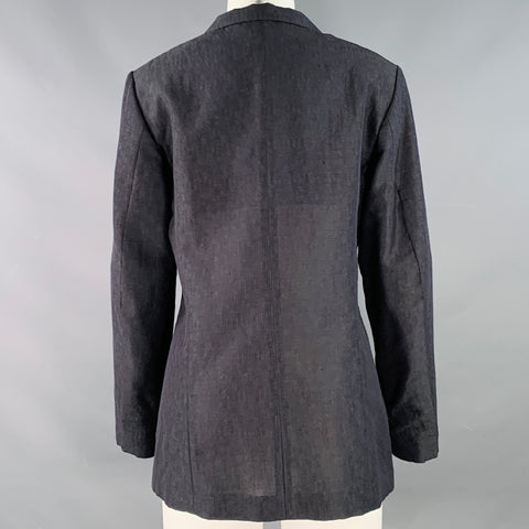 JIL SANDER Size 4 Grey Charcoal Silk Mohair Wool Jacket Blazer