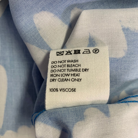 Chemise JACQUEMUS Taille 38 Bleu Blanc Floral Viscose Une poche Manches courtes