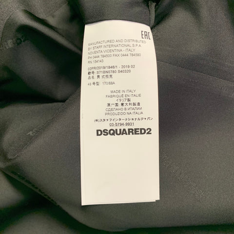 Veste de sport DSQUARED2 en laine mélangée anthracite à revers cranté, taille 38