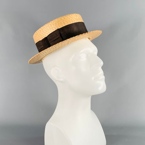 Canotier en Paille Tressée Naturelle VINTAGE