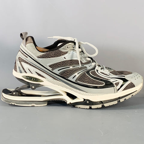 BALENCIAGA Size 10 X-Pander Grey Black Color Block Nylon Athletic Sneakers