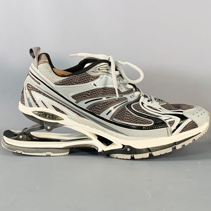 BALENCIAGA Size 10 X-Pander Grey Black Color Block Nylon Athletic Sneakers