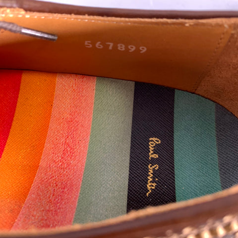 PAUL SMITH Size 10 Brown Orange Wingtip Loafers