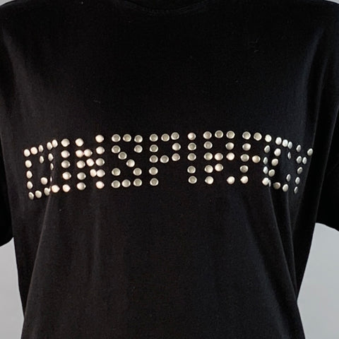 CONSPIRACY NEW YORK Size XXL Rivet Tee Black Silver Studded Cotton Crew Neck T-shirt