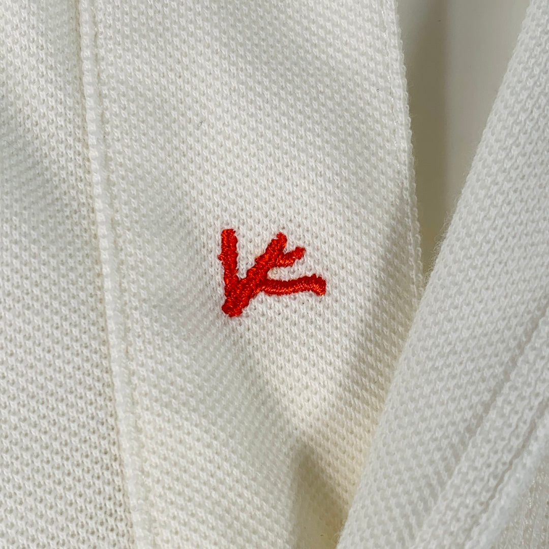 ISAIA Size M Off White Cotton Short Sleeve Polo