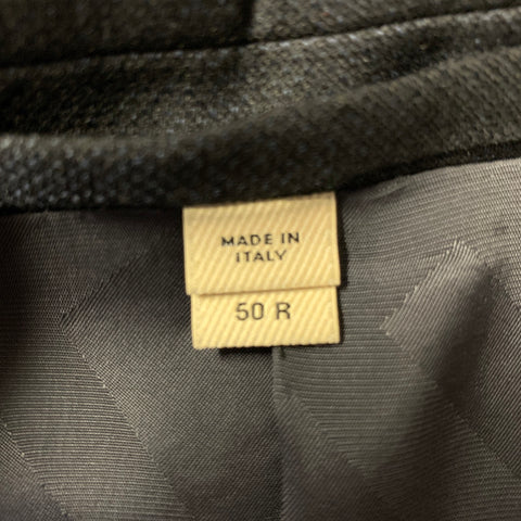 BURBERRY Size 40 Navy Heather Wool Two Button Suit