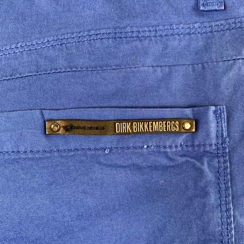 DIRK BIKKEMBERGS Size 32 Blue Cotton Blend 5 Pocket Casual Pants