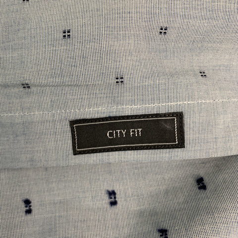 SALVATORE FERRAGAMO Size L Grey Pattern Cotton Button Up Long Sleeve Shirt