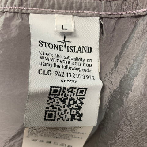 STONE ISLAND Taille L Veste zippée en polyamide métallisé gris