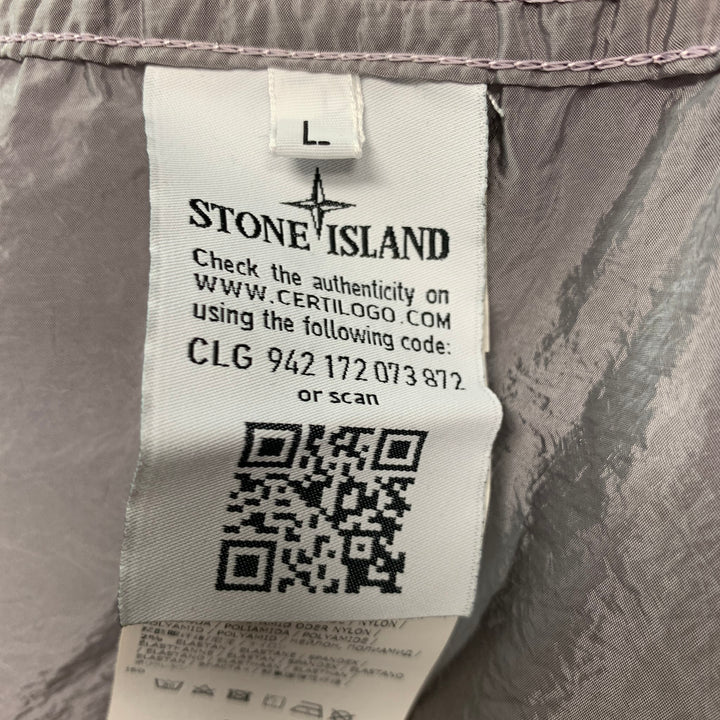 STONE ISLAND Taille L Veste zippée en polyamide métallisé gris