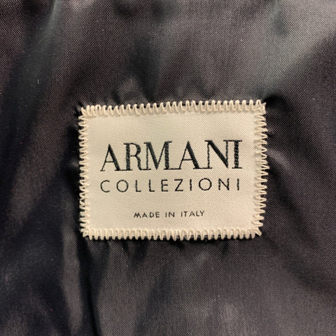 ARMANI COLLEZIONI Size 38 Black Solid Leather Drawstring Jacket