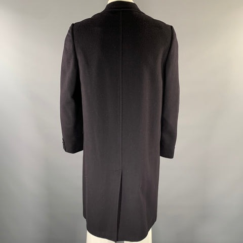 VINTAGE Size 44 Black Cashmere Notch Lapel Coat