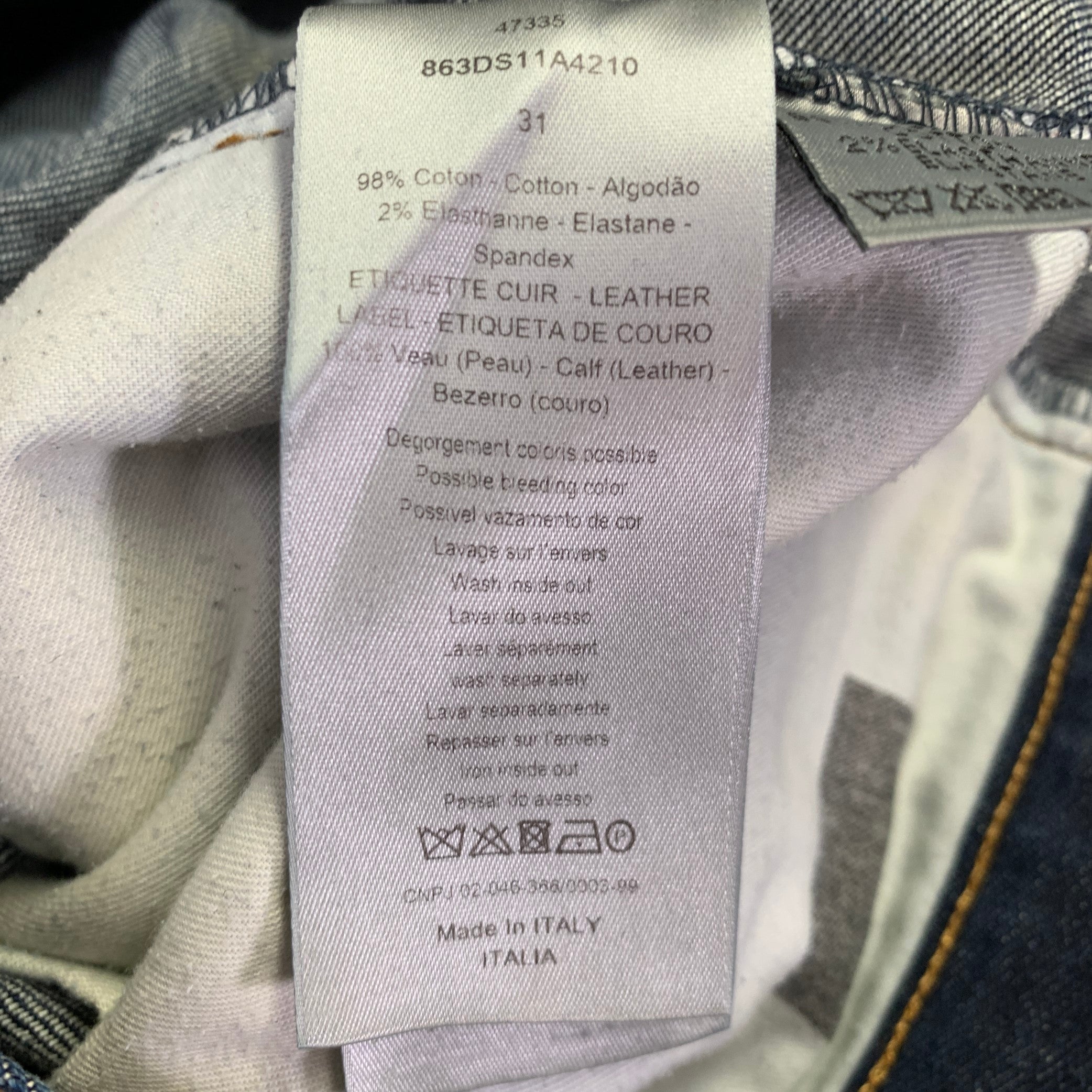 DIOR HOMME Size 31 Blue Washed Cotton Blend Button Fly Jeans – Sui