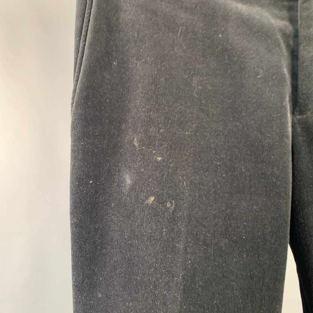 MARC JACOBS Size 32 Black Cotton Velvet Wide Leg Casual Pants