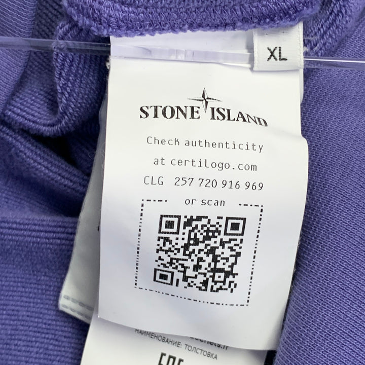 STONE ISLAND Size XL Purple Cotton Crew Neck Sweatshirt