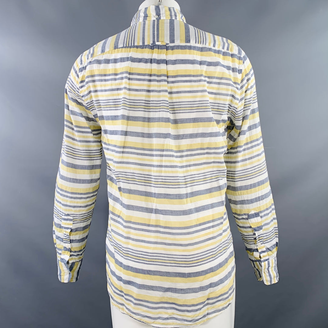 GITMAN BROS VINTAGE Size M White Grey Yellow Plaid One Pocket Long Sleeve Shirt