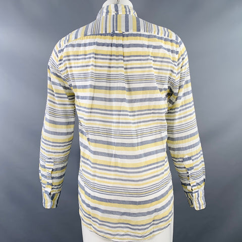 GITMAN BROS VINTAGE Size M White Grey Yellow Plaid One Pocket Long Sleeve Shirt