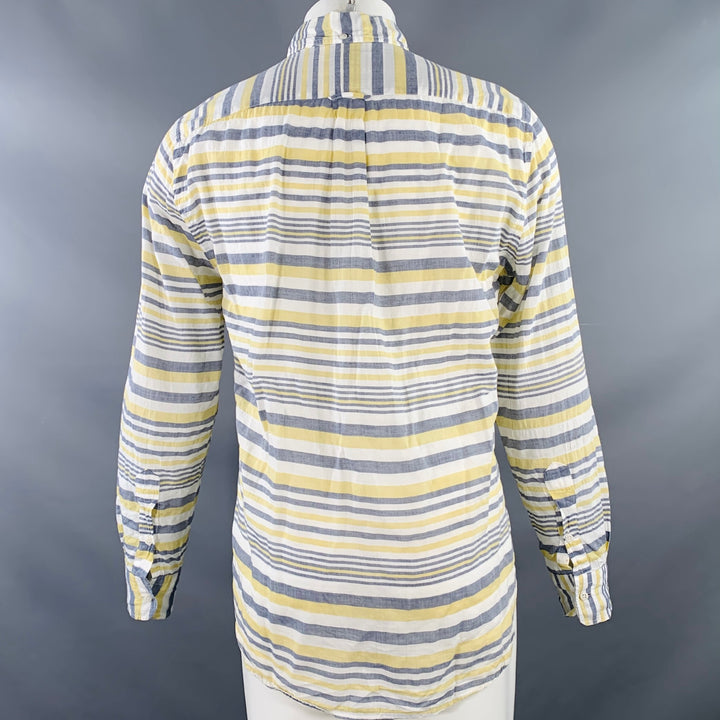GITMAN BROS VINTAGE Size M White Grey Yellow Plaid One Pocket Long Sleeve Shirt