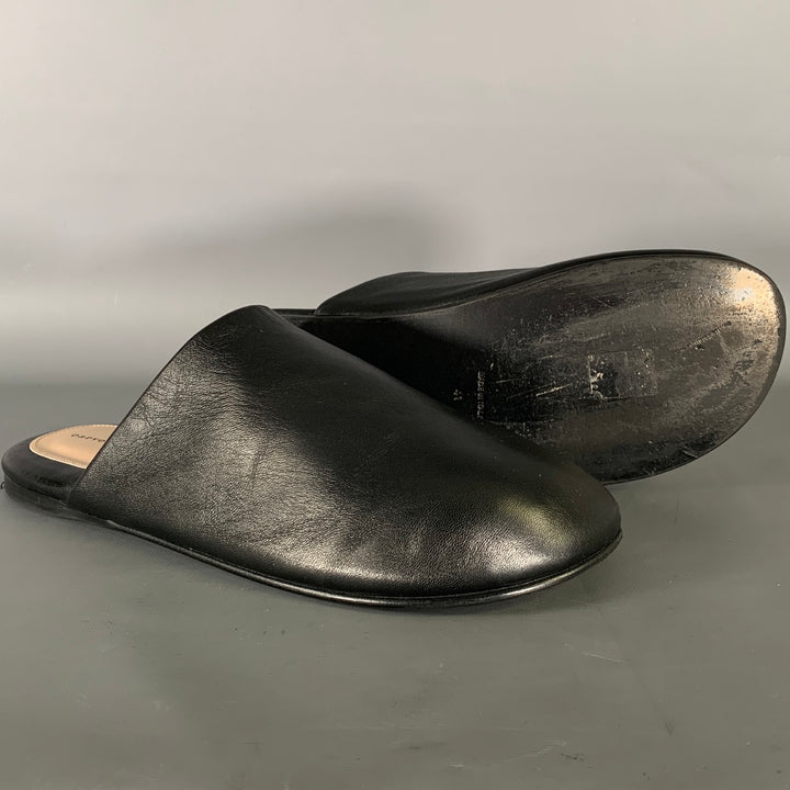 CARVEN Size 10 Black Leather Lambskin Slippers Flats