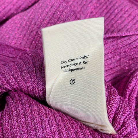 LOVESHACKFANCY Size XS Pink Viscose Ribbed Cutout Dress