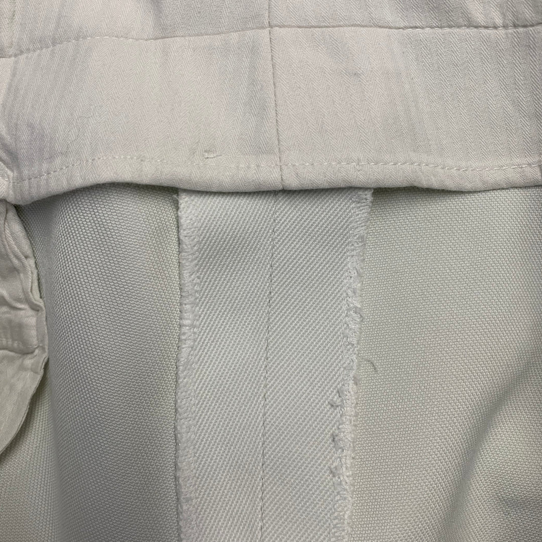SALVATORE FERRAGAMO Size 40 Off White Twill Cotton Silk Straight Casual Pants