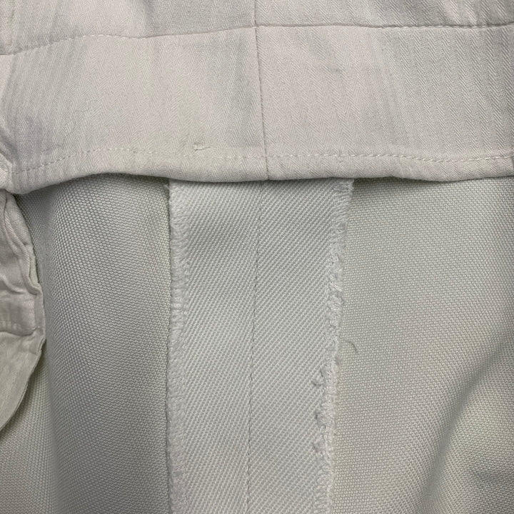 SALVATORE FERRAGAMO Size 40 Off White Twill Cotton Silk Straight Casual Pants
