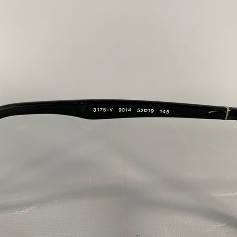 PERSOL Black Acetate Aviator Eyeglasses Frames