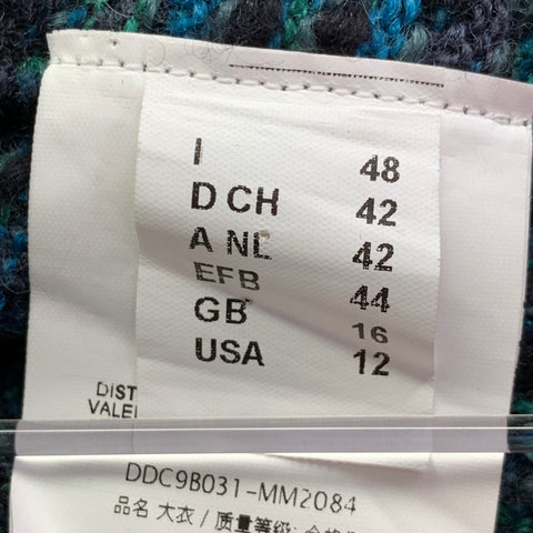 M MISSONI Size 12 Charcoal Green Wool Blend Knit Open Front Coat