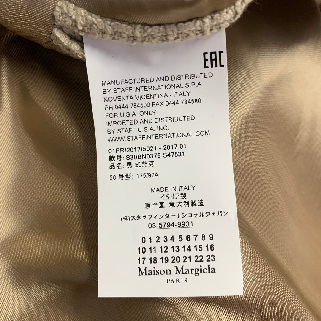 MAISON MARTIN MARGIELA Size 40 Beige Woven Cotton Notch Lapel Sport Coat