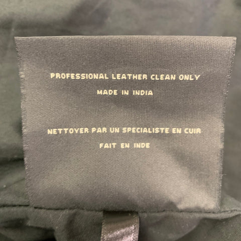 ANDREW MARC Size L Black Leather Zip Up Jacket