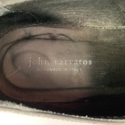 JOHN VARVATOS Size 11 Black Patent Leather Derby Lace Up Shoes