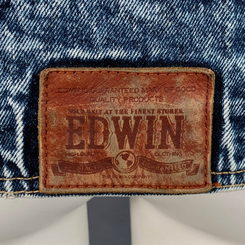 EDWIN Vintage Size M Clubman Blue Twill Cotton Acid Washed Jacket