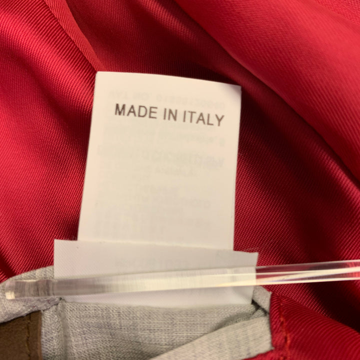 BRUNELLO CUCINELLI Size M Brown Leather Zip Up Jacket