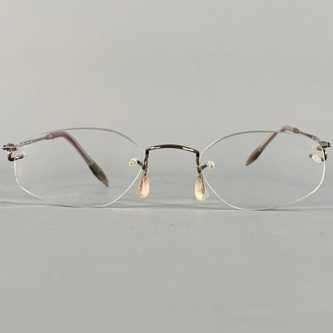 KAZUO KAWASAKI Silver Metal Rimless Eyewear Frames
