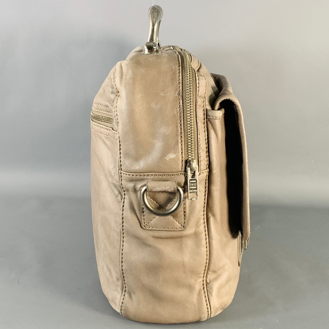 MARC by MARC JACOBS Grey Silver Leather Metal Briefcase