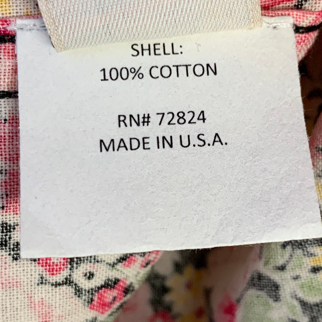 GOLDEN BEAR Size M Pink Yellow Floral Cotton Snaps Shirt Jacket