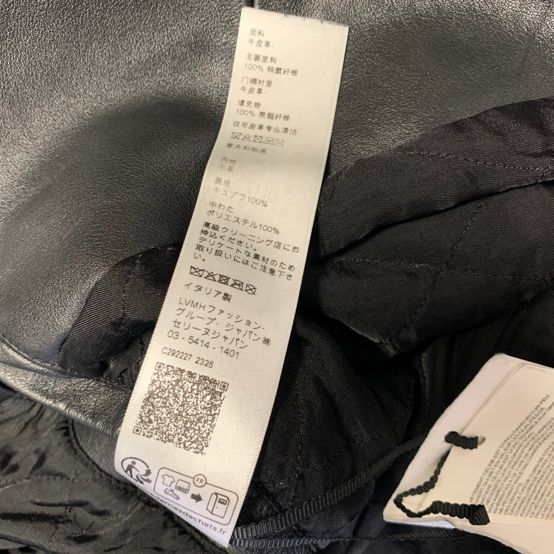 CELINE Size S Black Leather Motorcycle Jacket