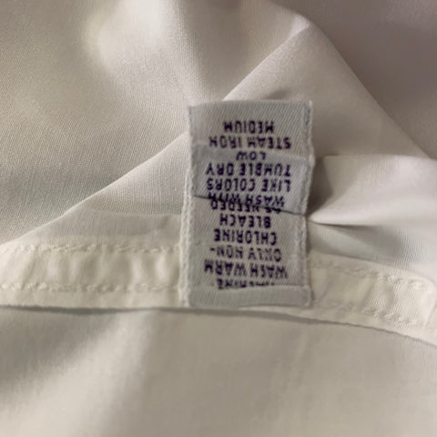 RALPH LAUREN Size XL White Solid Cotton Tuxedo Long Sleeve Shirt