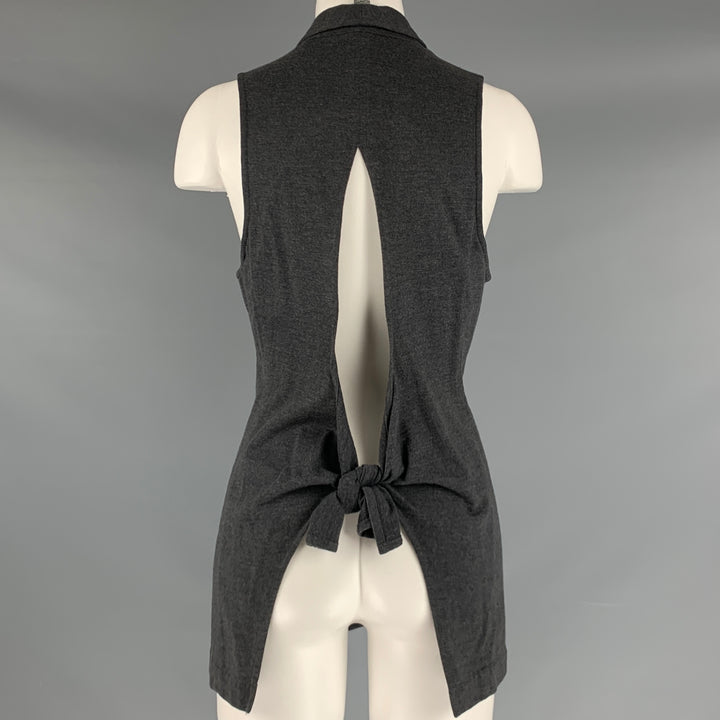 COMME des GARCONS Size S Grey Cotton Wool Open Back Vest