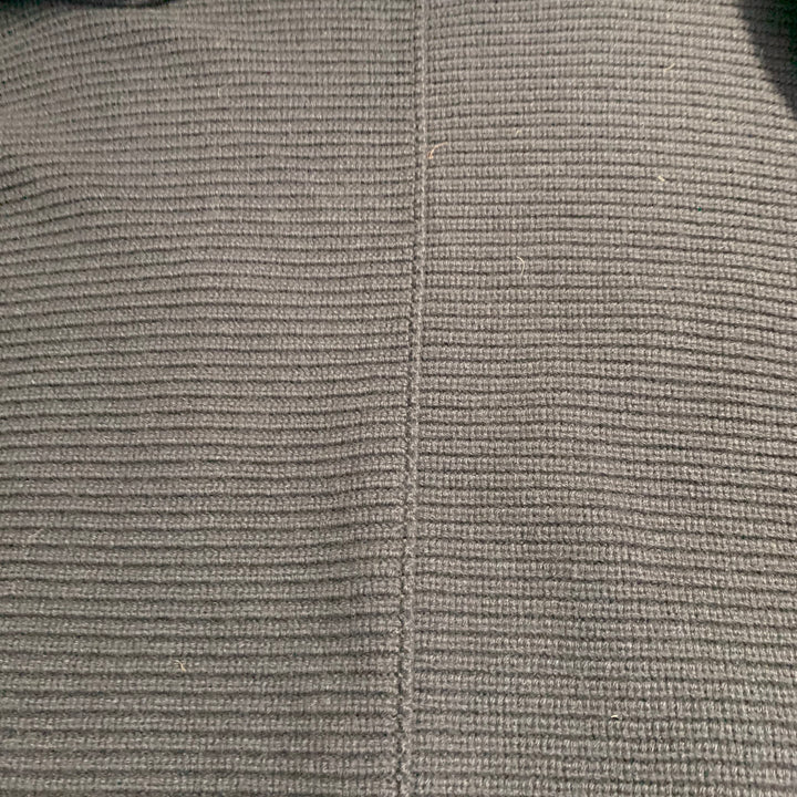 THE ROW Size M Navy Wool Cashmere Ribbed Open Front Cardigan