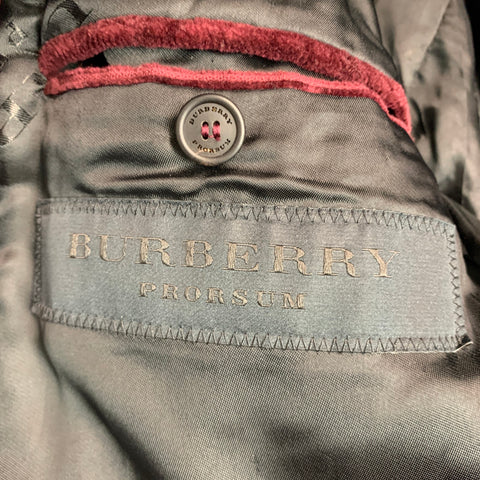 BURBERRY PRORSUM Size 40 Burgundy Corduroy Cotton Notch Lapel Sport Coat