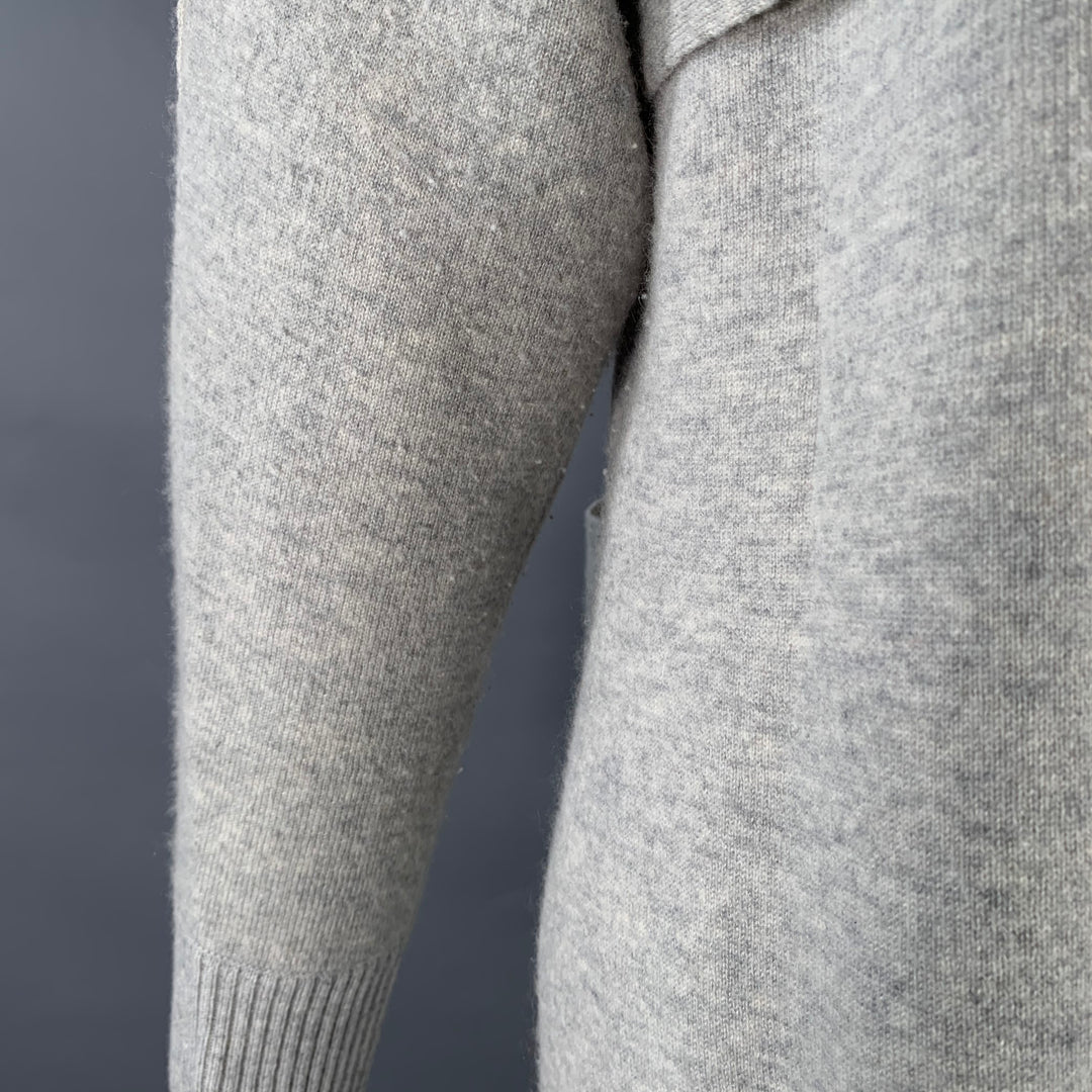 PROENZA SCHOULER Size XS Heather Grey Cashmere Blend Crew Neck Large Pockets Pullover