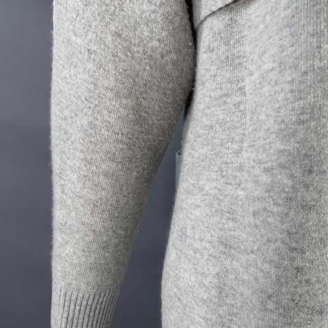 PROENZA SCHOULER Taille XS Gris chiné Mélange Cachemire Col Rond Grandes Poches Pull