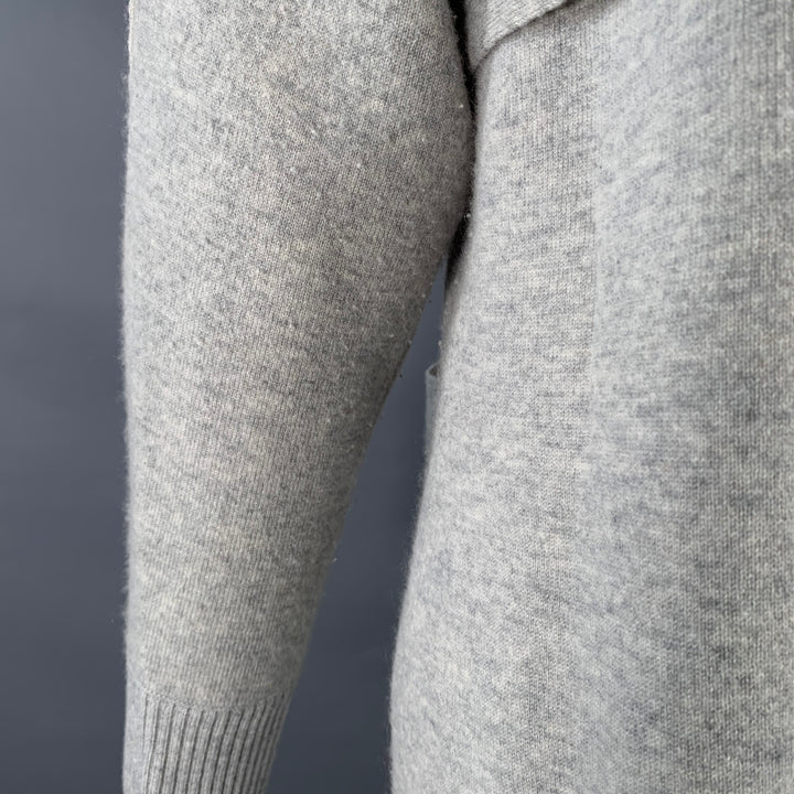 PROENZA SCHOULER Size XS Heather Grey Cashmere Blend Crew Neck Large Pockets Pullover