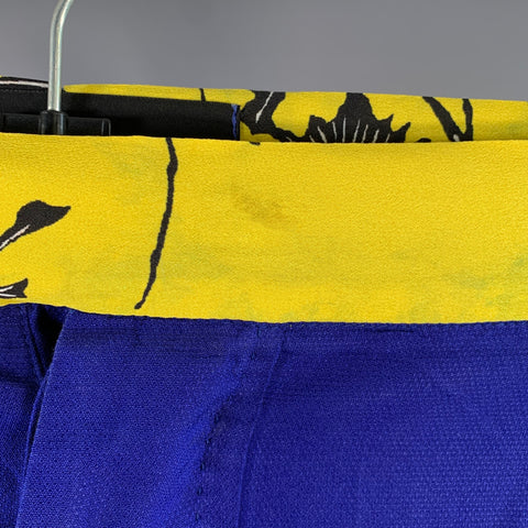 HAIDER ACKERMANN Size 32 Blue Yellow Black Wool Blend Button Fly Casual Pants