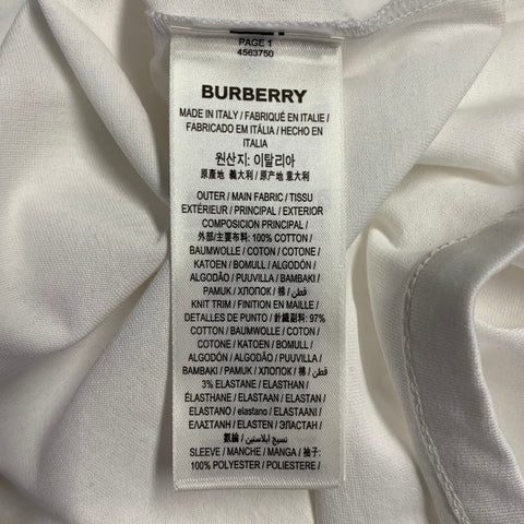 BURBERRY Size XS White Embellishment Cotton Crew Neck Pullover