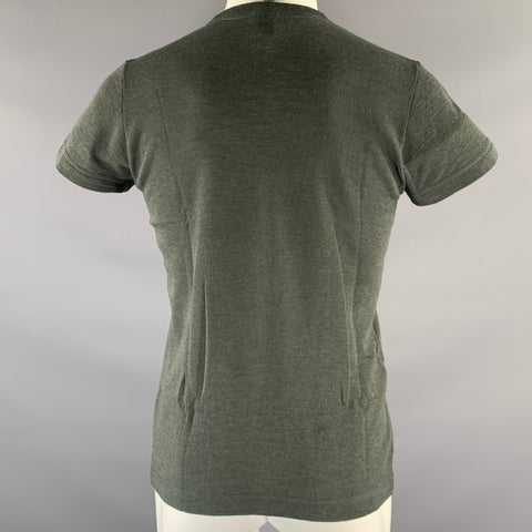 DANIEL CLEARY Size M Green Charcoal Knit Wool T-shirt