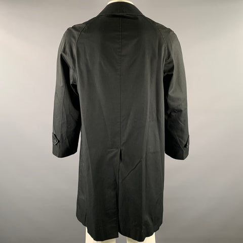 BURBERRYS Size M Black Cotton Blend Raglan Coat
