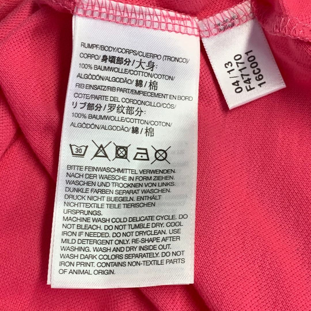 Y-3 Size M Hot Pink Cotton Logo Half Placket Polo